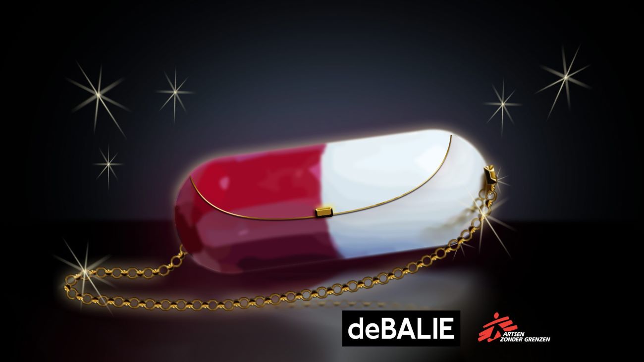 Affiche bijeenkomst 'Een medicijn is geen designertas'