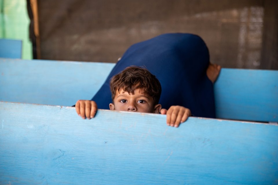 Moeder en zoon in Afghanistan