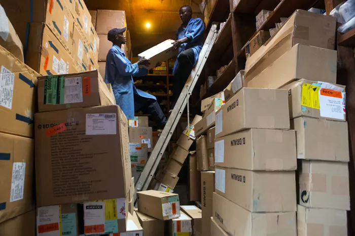 Magazijn in een ziekenhuis in DR Congo