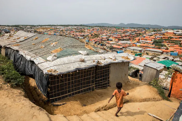 Kamp Kutupalong voor Rohingyavluchtelingen in Bangladesh.