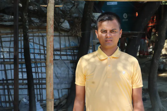 Faruk, een vluchteling in een kamp in Bangladesh