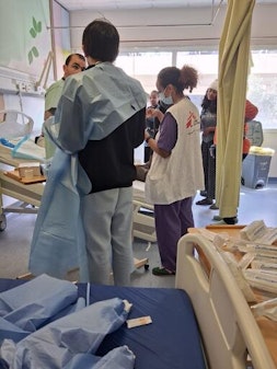 Een Israelische luchtaanval op Beiroet, Libanon.